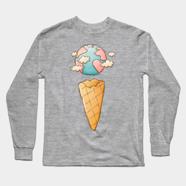 Ice Cream Cone Planet Long Sleeve T-Shirt by Tania Tania